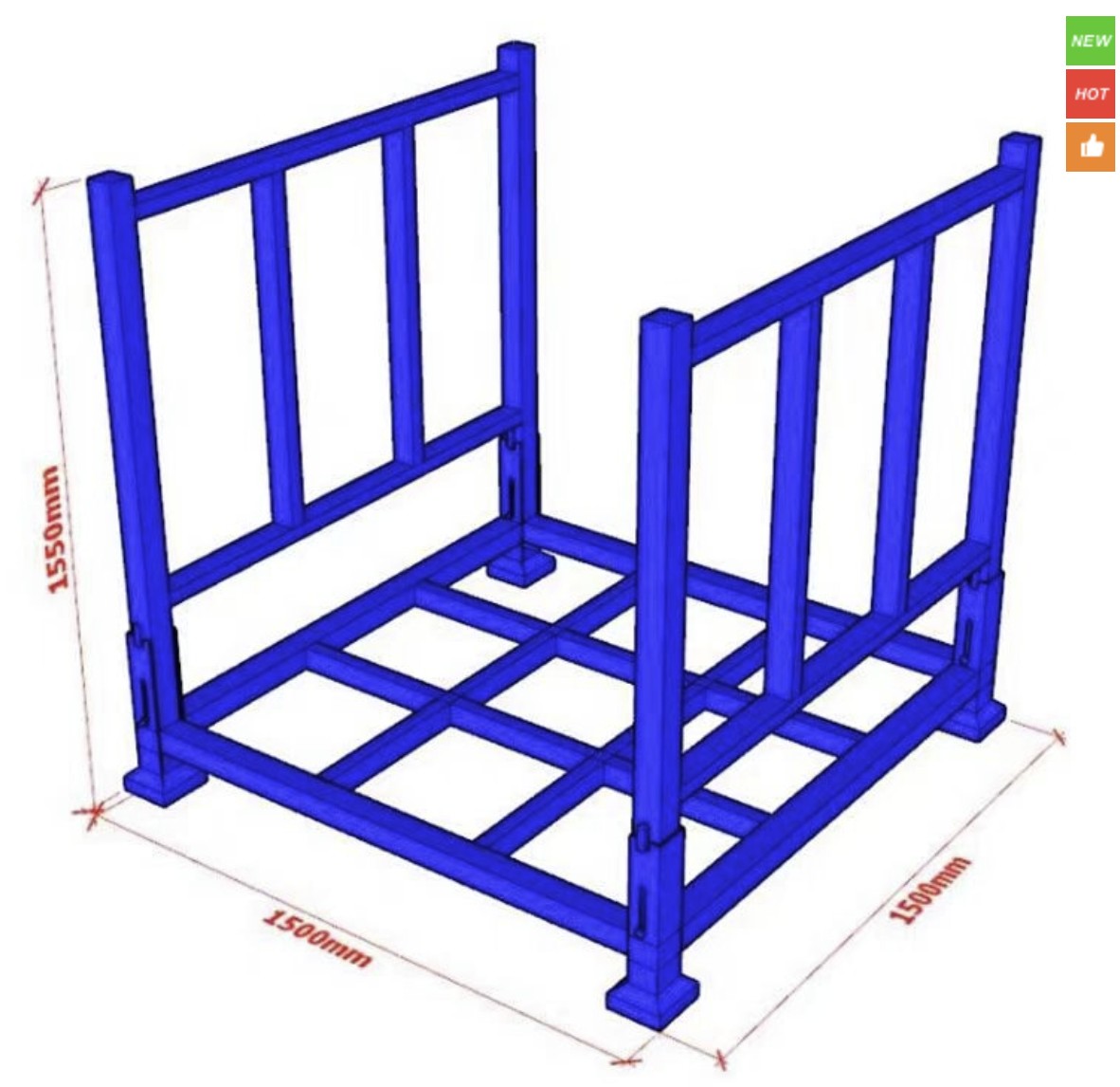 Gr&ouml;&szlig;e der Stahlpalettenbox
